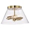 Nuvo Dover 2-Light Small Flush Mount - Vintage Brass with Clear Glass 60/7419 - alternate 6